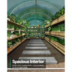 Walk-In Greenhouse Tunnel,Galvanized Steel Frame with 8 Mesh Ventilation Windows, Roll-Up Zipper Door, Durable PE Cover for Vegetables Flowers