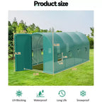 Walk-In Greenhouse Tunnel,Galvanized Steel Frame with 8 Mesh Ventilation Windows, Roll-Up Zipper Door, Durable PE Cover for Vegetables Flowers