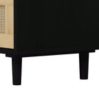 CuisinSmart Large Nightstand with Drawers, 31.5'' Rattan Dresser Nightstand with 3 Drawers for Living Room Bedroom