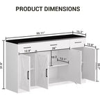 Farmhouse Sideboard Buffet Cabinet with Storage  55 Large Kitchen Buffet with 3 Drawers, Wood Coffee Bar Station for Dining Room & Living Room