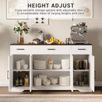 Farmhouse Sideboard Buffet Cabinet with Storage  55 Large Kitchen Buffet with 3 Drawers, Wood Coffee Bar Station for Dining Room & Living Room