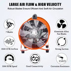 Fan, Blower Fan  Heavy Duty 12-Inch Portable Blower Fan, 580W High-Speed Motor with 3500 CFM Airflow, 32.8FT Flexible Duct, Low Noise Exhaust