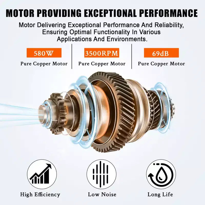 Fan, Blower Fan  Heavy Duty 12-Inch Portable Blower Fan, 580W High-Speed Motor with 3500 CFM Airflow, 32.8FT Flexible Duct, Low Noise Exhaust