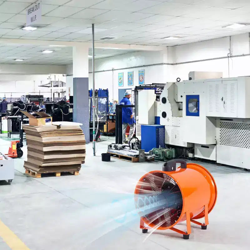 Fan, Blower Fan  Heavy Duty 12-Inch Portable Blower Fan, 580W High-Speed Motor with 3500 CFM Airflow, 32.8FT Flexible Duct, Low Noise Exhaust