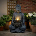 GDFStudio Noel Zen-Style 28 2-Tier Meditating Buddha Water Fountain with Pump