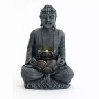 GDFStudio Noel Zen-Style 28 2-Tier Meditating Buddha Water Fountain with Pump