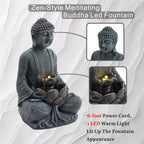 GDFStudio Noel Zen-Style 28 2-Tier Meditating Buddha Water Fountain with Pump