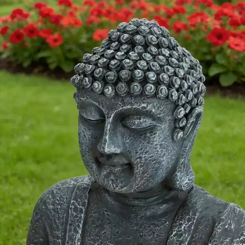 GDFStudio Noel Zen-Style 28 2-Tier Meditating Buddha Water Fountain with Pump