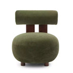 Christopher Knight Home Chariya Modern Rubberwood Velvet Upholstered Sculptural Accent Chair with Cylindrical Backrest