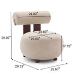 Christopher Knight Home Chariya Modern Rubberwood Velvet Upholstered Sculptural Accent Chair with Cylindrical Backrest