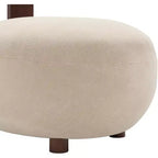 Christopher Knight Home Chariya Modern Rubberwood Velvet Upholstered Sculptural Accent Chair with Cylindrical Backrest