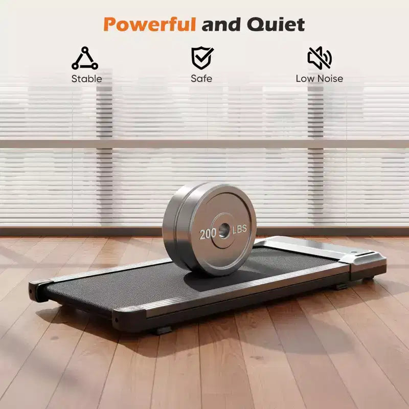 JIONJOY Compact Armless Treadmill: Quiet Under-Desk Walker for Small Spaces, Slim & Portable - Ideal for Home Office & Apartment Fitness