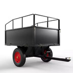 Dump Cart, Utility Trailer  ATV UTV Tow Behind Dump Cart, 1600 lbs Capacity 22 Cubic Feet Heavy Duty Yard Garden Trailer with Removable Sides