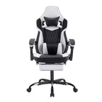 LauKingdom Gaming Chair with Footrest, Ergonomic High-Back Gamer Chair, Adjustable Headrest & Lumbar, PU Leather Racing Style for Office & Home