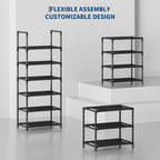 10-Tier Sturdy Metal Shoe Rack with Removable Fabric Shelves, Tall Space-Saving Corner Organizer for Closet, Entrance, Living Room