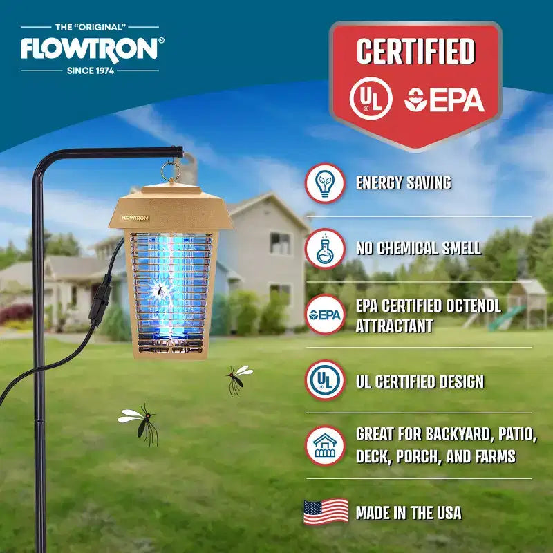 Flowtron Bug Zapper 1 Acre Outdoor Coverage w/ 40W Bulb & 5600V Grid (Tan)
