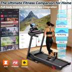 12% Incline Treadmill with Handle, 3.45HP Portable Treadmills for Home, Foldable Treadmills with 340 LBS Capacity, 3-in-1 Quiet Walking Pad Treadmill