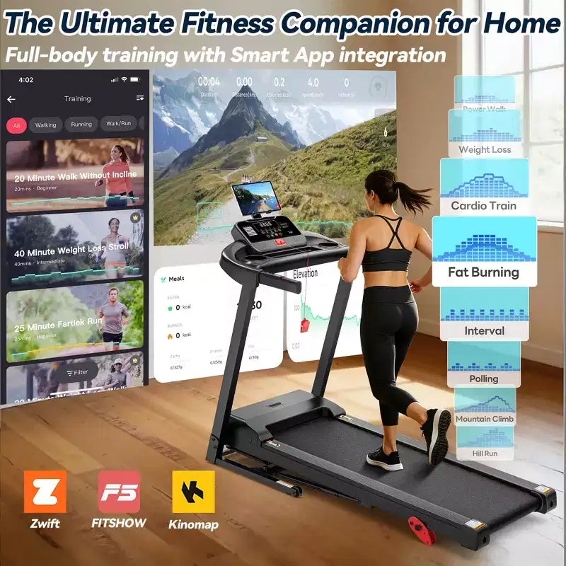 12% Incline Treadmill with Handle, 3.45HP Portable Treadmills for Home, Foldable Treadmills with 340 LBS Capacity, 3-in-1 Quiet Walking Pad Treadmill