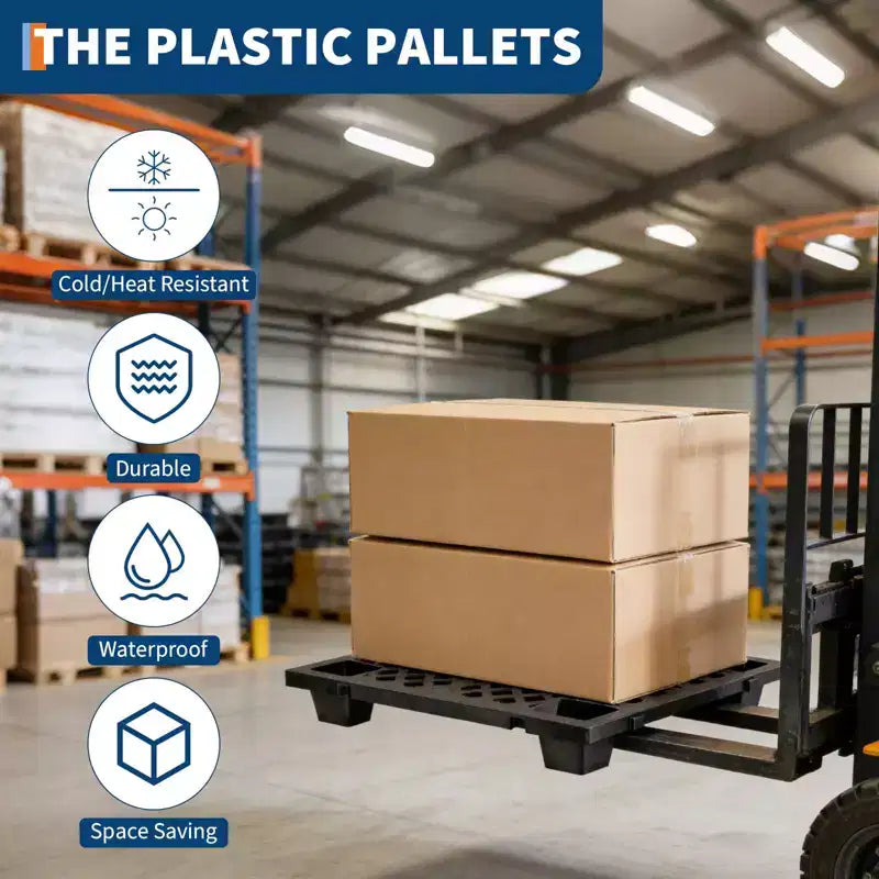 Heavy-Duty Interlocking Plastic Pallets, 4/6/8-Pack 23.6x15.7x3.9 Inch, Waterproof Stackable Floor Mats