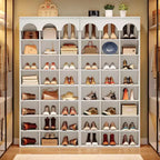 Lantine Shoe Storage Cabinet, 70.87 Tall Shoe Cabinet with Cubby, Shoe Rack Closet Organizer for Entryway, Living Room, 9.65 Widened Cell, White