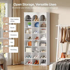 Lantine Shoe Storage Cabinet, 70.87 Tall Shoe Cabinet with Cubby, Shoe Rack Closet Organizer for Entryway, Living Room, 9.65 Widened Cell, White