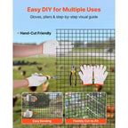 VEVOR Hardware Cloth 60 in x 50 ft, 1/2 in 19 Gauge Galvanized Wire Mesh Roll, Weather-Resistant Vinyl Coated Chicken Wire Fencing,Black