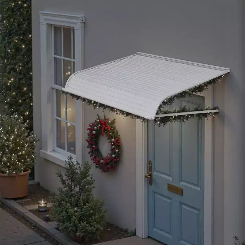 VEVOR Aluminum Awning 48 x 42 in, Durable Window Awning Door Canopy, Lightweight and Stable Aluminum Exterior Awnings, White