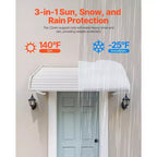VEVOR Aluminum Awning 48 x 42 in, Durable Window Awning Door Canopy, Lightweight and Stable Aluminum Exterior Awnings, White