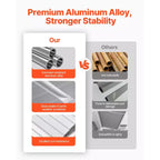 VEVOR Aluminum Awning 48 x 42 in, Durable Window Awning Door Canopy, Lightweight and Stable Aluminum Exterior Awnings, White