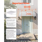 VEVOR Aluminum Awning 48 x 42 in, Durable Window Awning Door Canopy, Lightweight and Stable Aluminum Exterior Awnings, White