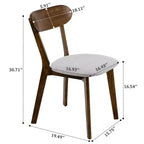 GDFStudio Kelcey Mid-Century Modern Solid Wood Upholstered Dining Chairs (Set of 2)