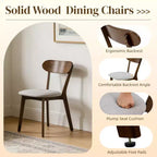 GDFStudio Kelcey Mid-Century Modern Solid Wood Upholstered Dining Chairs (Set of 2)