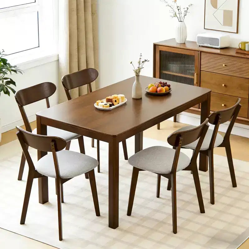 GDFStudio Kelcey Mid-Century Modern Solid Wood Upholstered Dining Chairs (Set of 2)