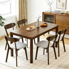 GDFStudio Kelcey Mid-Century Modern Solid Wood Upholstered Dining Chairs (Set of 2)