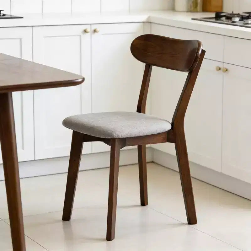 GDFStudio Kelcey Mid-Century Modern Solid Wood Upholstered Dining Chairs (Set of 2)