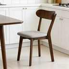 GDFStudio Kelcey Mid-Century Modern Solid Wood Upholstered Dining Chairs (Set of 2)