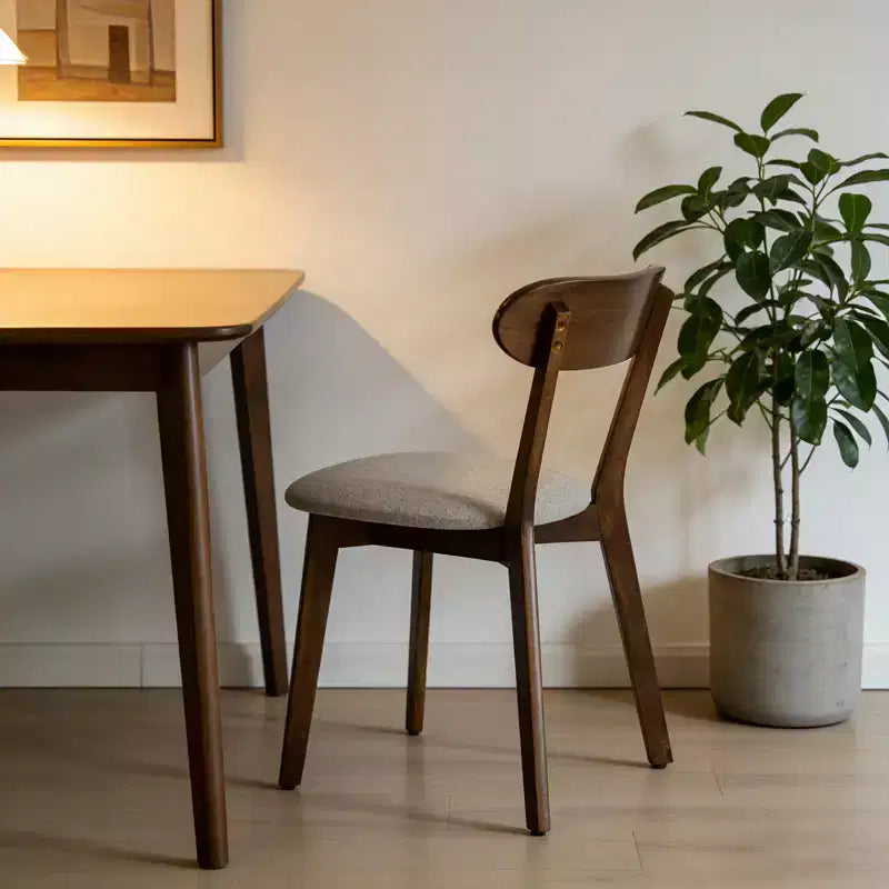 GDFStudio Kelcey Mid-Century Modern Solid Wood Upholstered Dining Chairs (Set of 2)