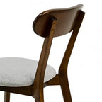 GDFStudio Kelcey Mid-Century Modern Solid Wood Upholstered Dining Chairs (Set of 2)