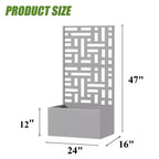 PexFix Outdoor Metal Planter Box with Decorative Trellis Screen Privacy Divider Garden Bed Climbing Plants Support Raised Planter for Patio Yard