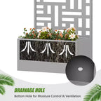 PexFix Outdoor Metal Planter Box with Decorative Trellis Screen Privacy Divider Garden Bed Climbing Plants Support Raised Planter for Patio Yard