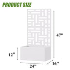 PexFix Outdoor Metal Planter Box with Decorative Trellis Screen Privacy Divider Garden Bed Climbing Plants Support Raised Planter for Patio Yard