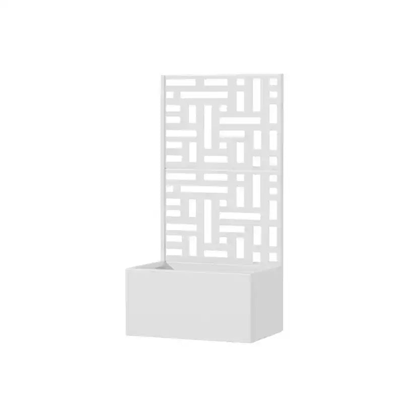PexFix Outdoor Metal Planter Box with Decorative Trellis Screen Privacy Divider Garden Bed Climbing Plants Support Raised Planter for Patio Yard
