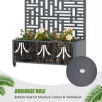 PexFix Outdoor Metal Planter Box with Decorative Trellis Screen Privacy Divider Garden Bed Climbing Plants Support Raised Planter for Patio Yard