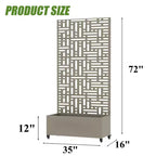PexFix Outdoor Metal Planter Box with Decorative Trellis Screen Privacy Divider Garden Bed Climbing Plants Support Raised Planter for Patio Yard