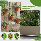 PexFix Outdoor Metal Planter Box with Decorative Trellis Screen Privacy Divider Garden Bed Climbing Plants Support Raised Planter for Patio Yard