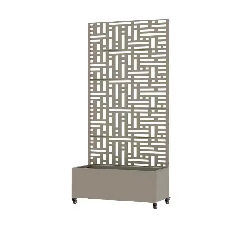 PexFix Outdoor Metal Planter Box with Decorative Trellis Screen Privacy Divider Garden Bed Climbing Plants Support Raised Planter for Patio Yard