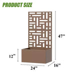 PexFix Outdoor Metal Planter Box with Decorative Trellis Screen Privacy Divider Garden Bed Climbing Plants Support Raised Planter for Patio Yard