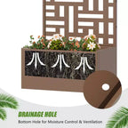 PexFix Outdoor Metal Planter Box with Decorative Trellis Screen Privacy Divider Garden Bed Climbing Plants Support Raised Planter for Patio Yard