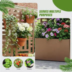PexFix Outdoor Metal Planter Box with Decorative Trellis Screen Privacy Divider Garden Bed Climbing Plants Support Raised Planter for Patio Yard