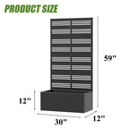 PexFix 2Pcs Outdoor Metal Privacy Screen Planter Freestanding Decorative Partition Raised Garden Bed with Trellis Multifunctional Plant Container